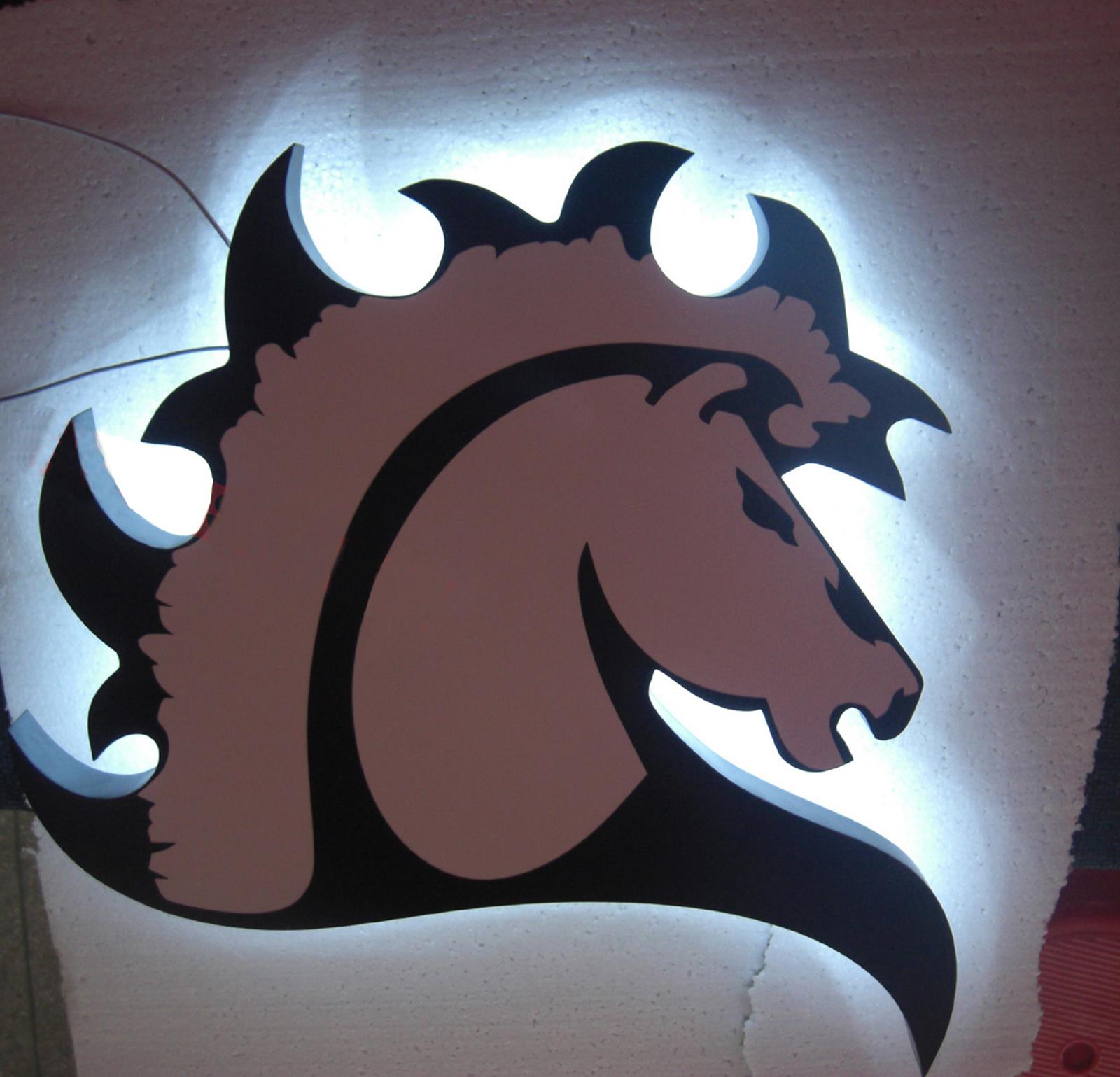 back lit horse logo