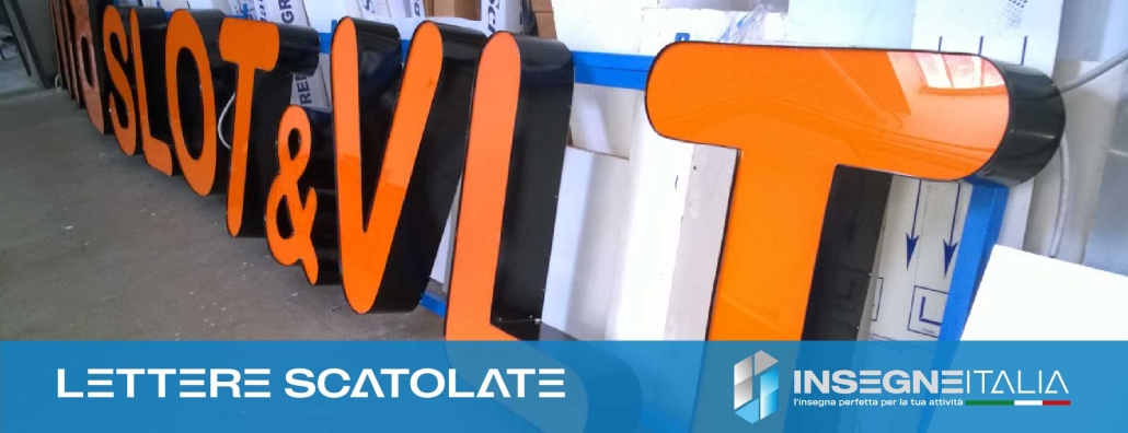 Insegna a lettere scatolate per il settore gambling e scommesse