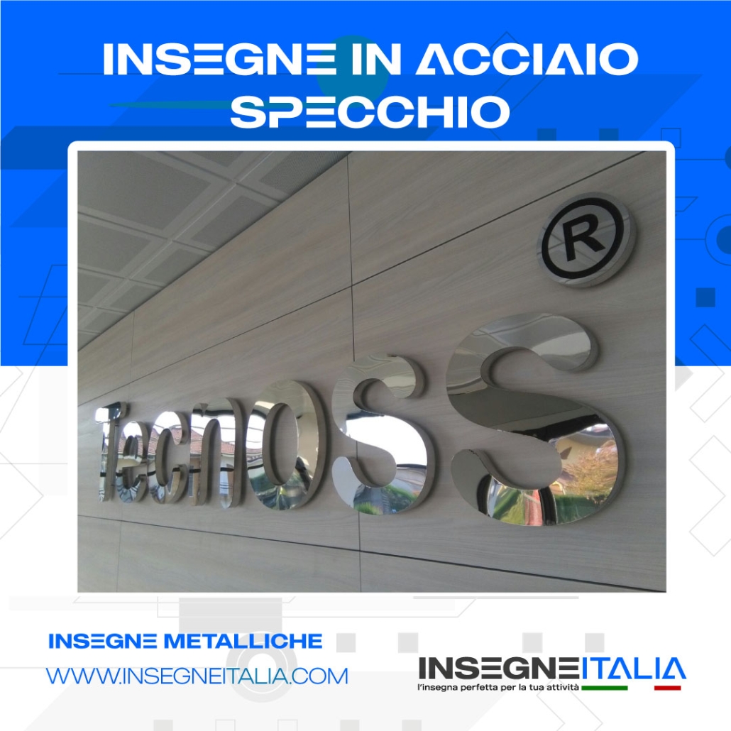insegne in acciaio specchio