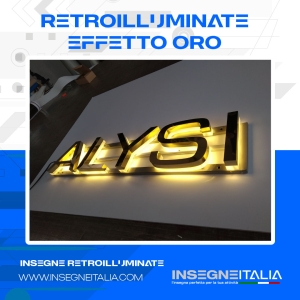 insegne luminose scatolate oro