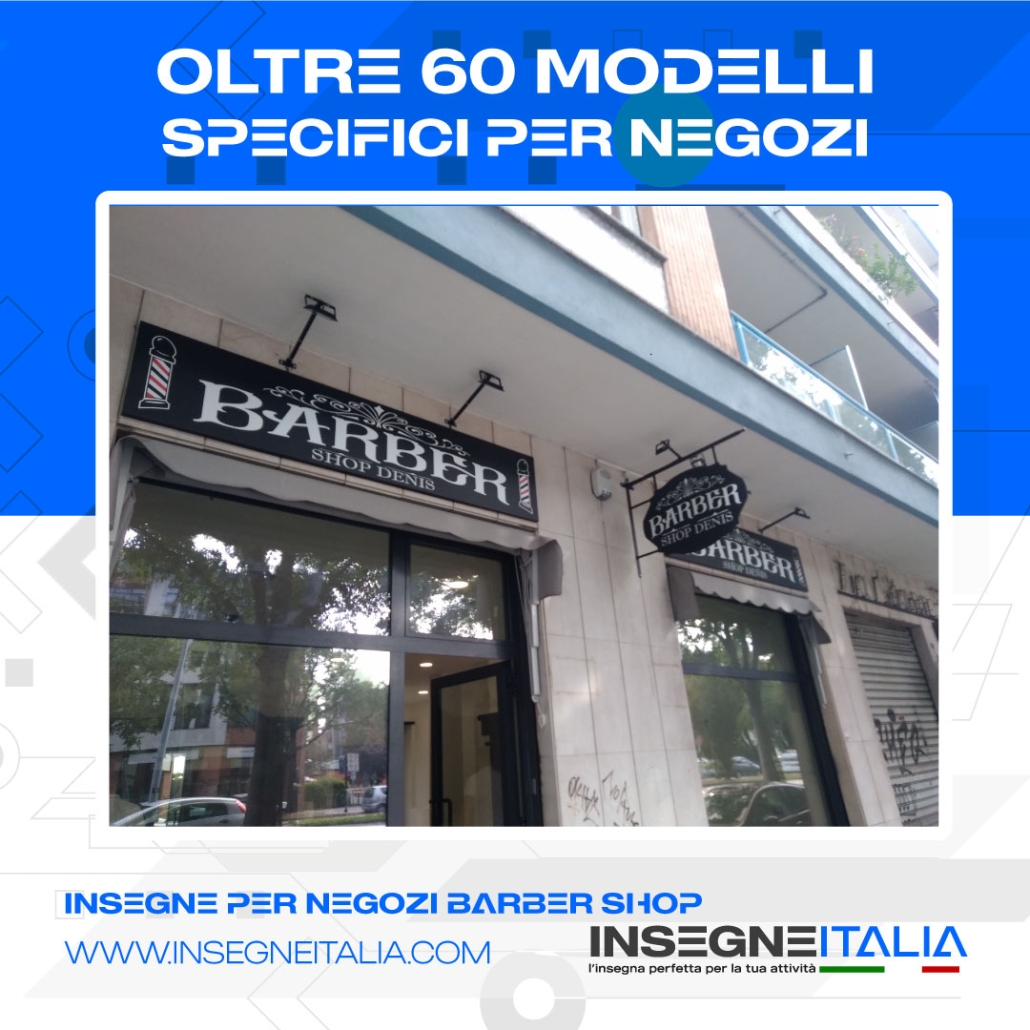 insegne negozi barbieri e barber shop