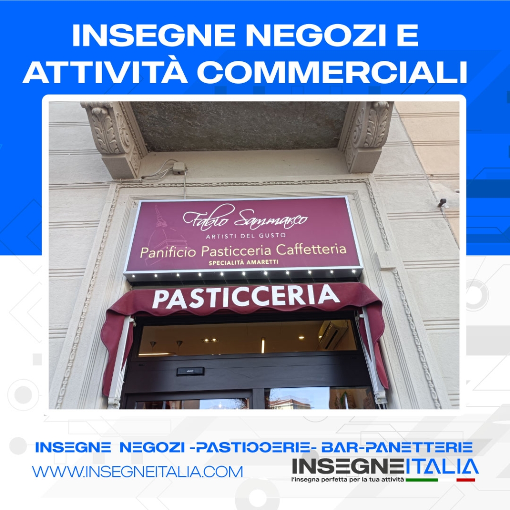 insegne negozi come bar pasticcerie panetterie